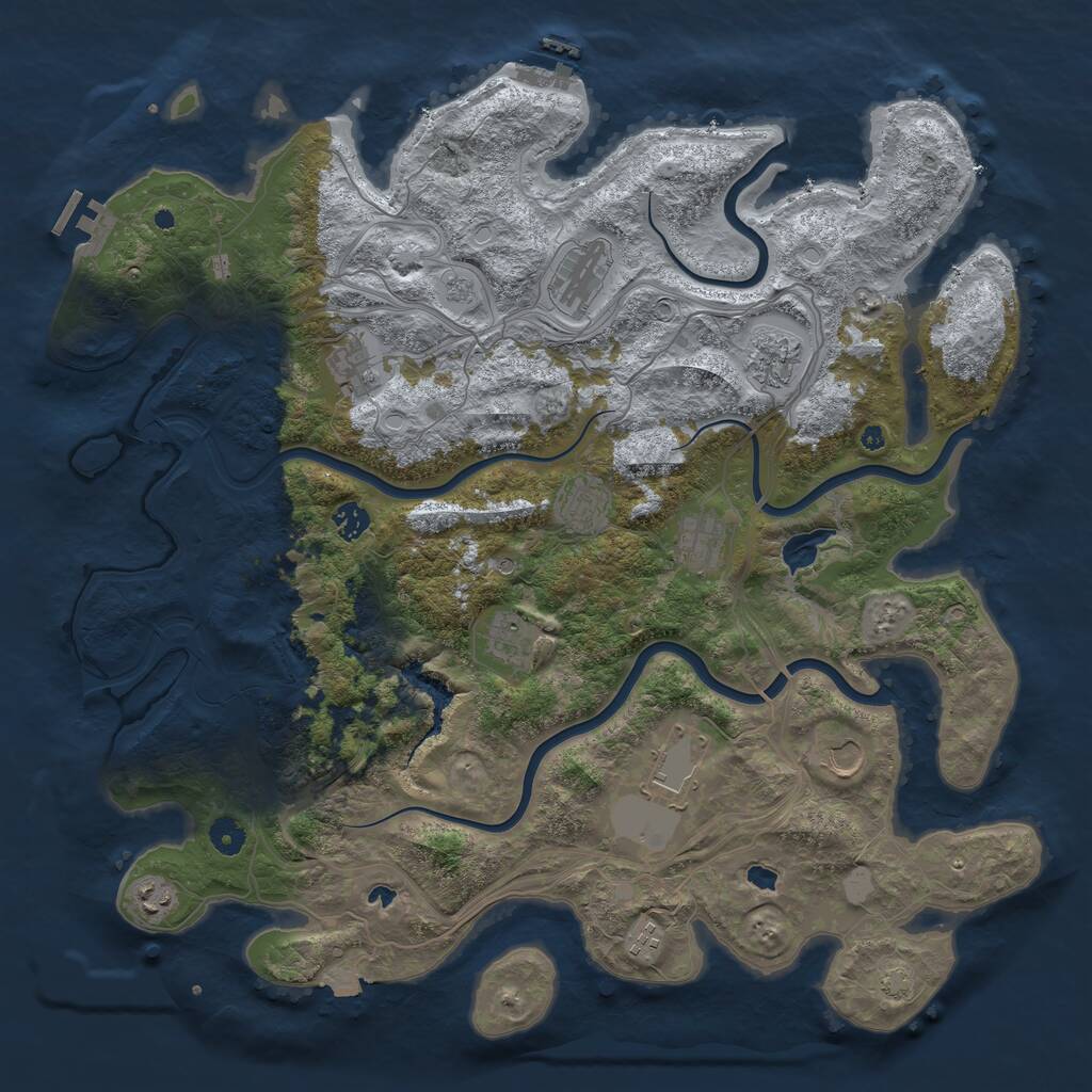 Rust Map: Procedural Map, Size: 4500, Seed: 49845731, 17 Monuments