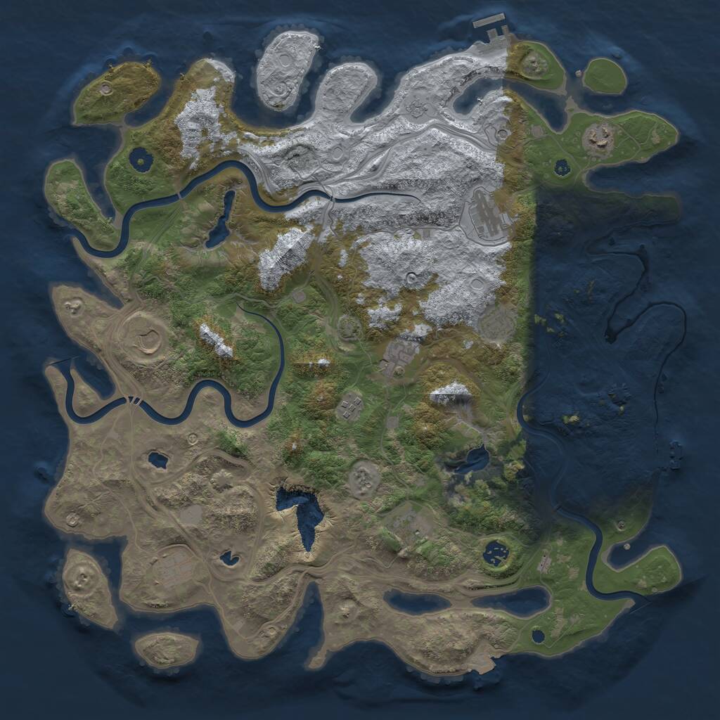 Rust Map: Procedural Map, Size: 4500, Seed: 222906059, 15 Monuments