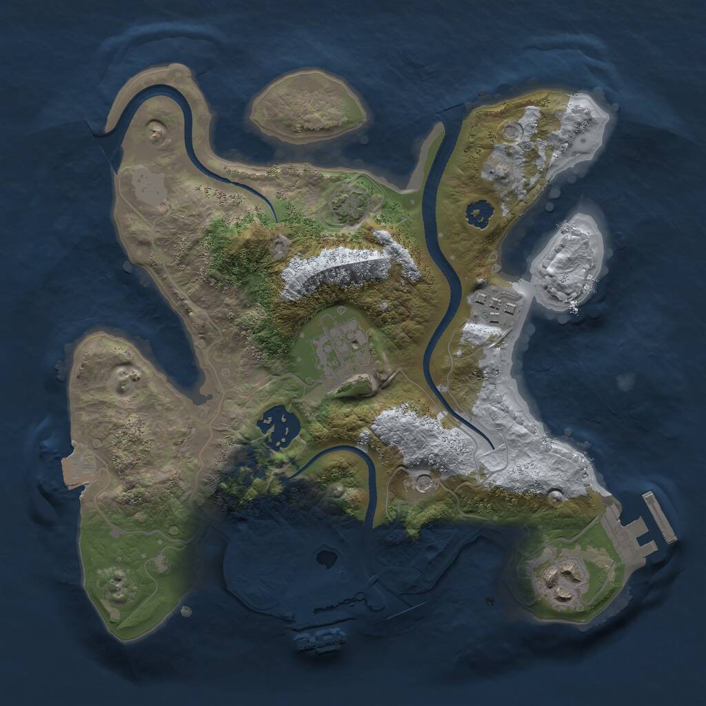 Rust Map: Procedural Map, Size: 2554, Seed: 6767412, 9 Monuments