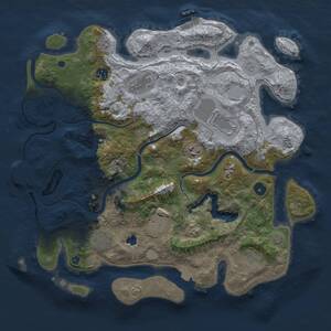 Thumbnail Rust Map: Procedural Map, Size: 4000, Seed: 1593769614, 14 Monuments