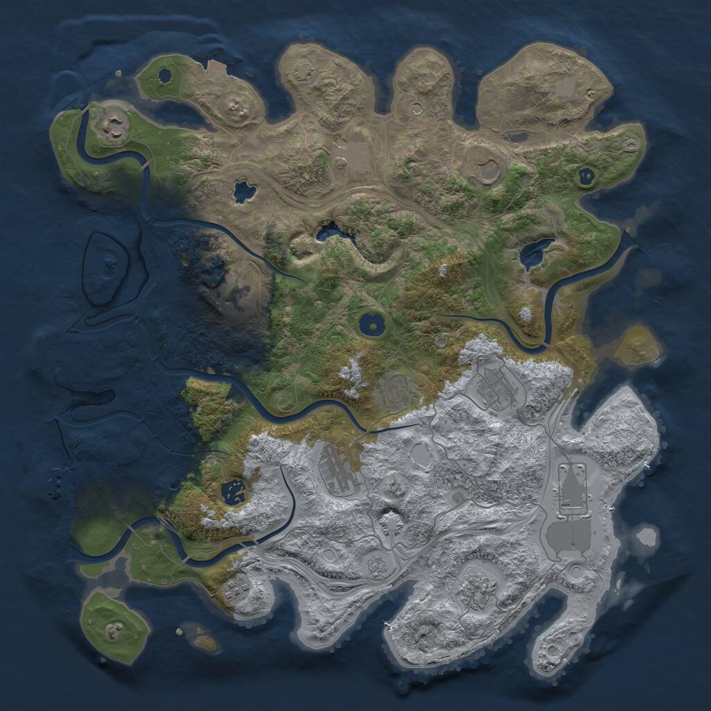 Rust Map: Procedural Map, Size: 4250, Seed: 337253, 17 Monuments