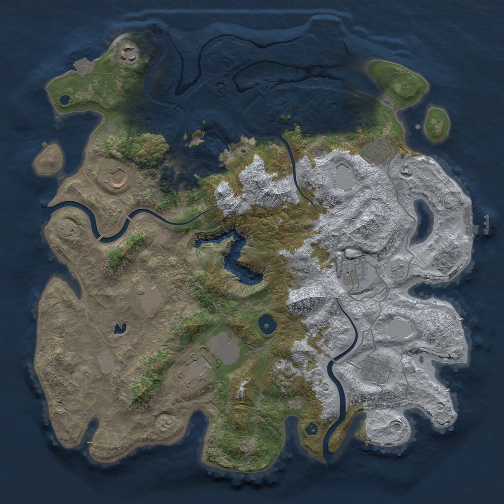 Rust Map: Procedural Map, Size: 4000, Seed: 1113541287, 15 Monuments