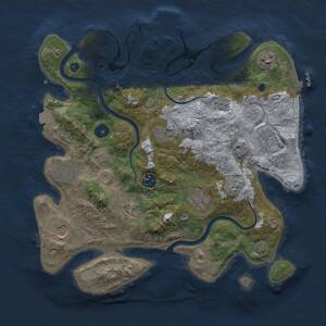 Thumbnail Rust Map: Procedural Map, Size: 3500, Seed: 1539149503, 15 Monuments