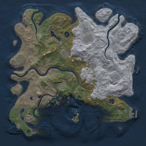 Thumbnail Rust Map: Procedural Map, Size: 4096, Seed: 582640679, 16 Monuments