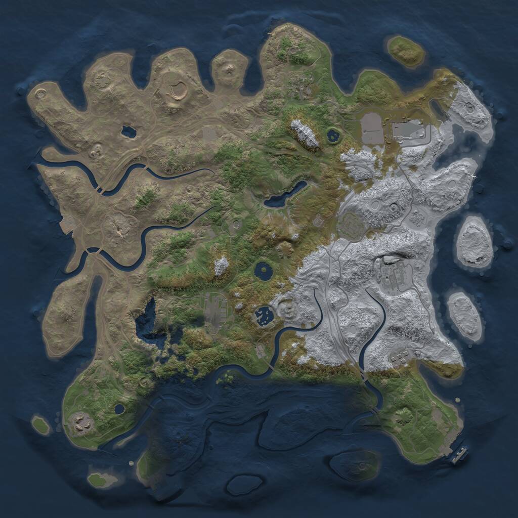 Rust Map: Procedural Map, Size: 4250, Seed: 1785068273, 15 Monuments