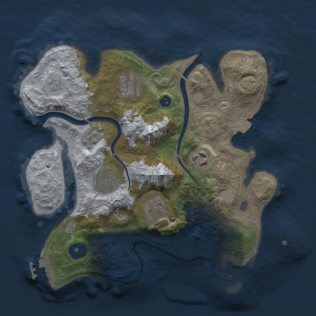 Rust Map: Procedural Map, Size: 2750, Seed: 399293164, 11 Monuments