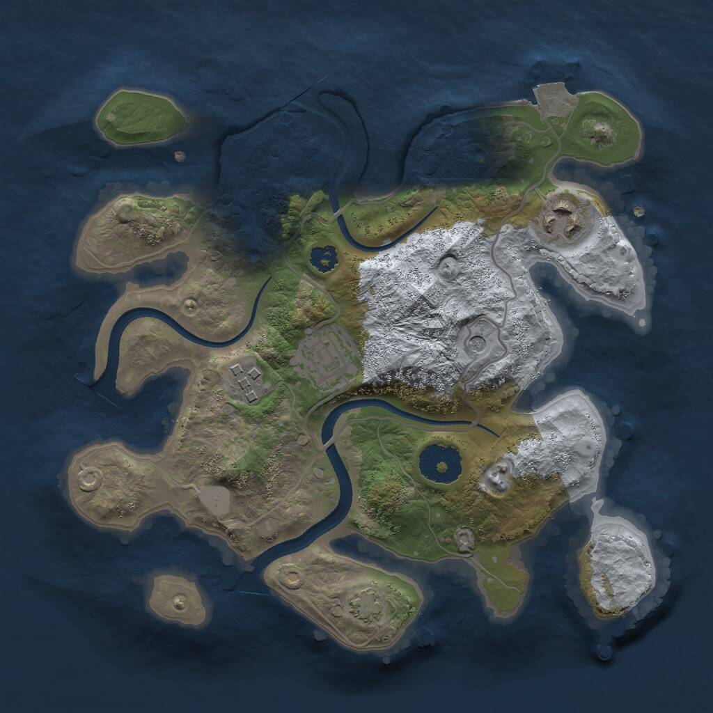 Rust Map: Procedural Map, Size: 2600, Seed: 21544, 6 Monuments