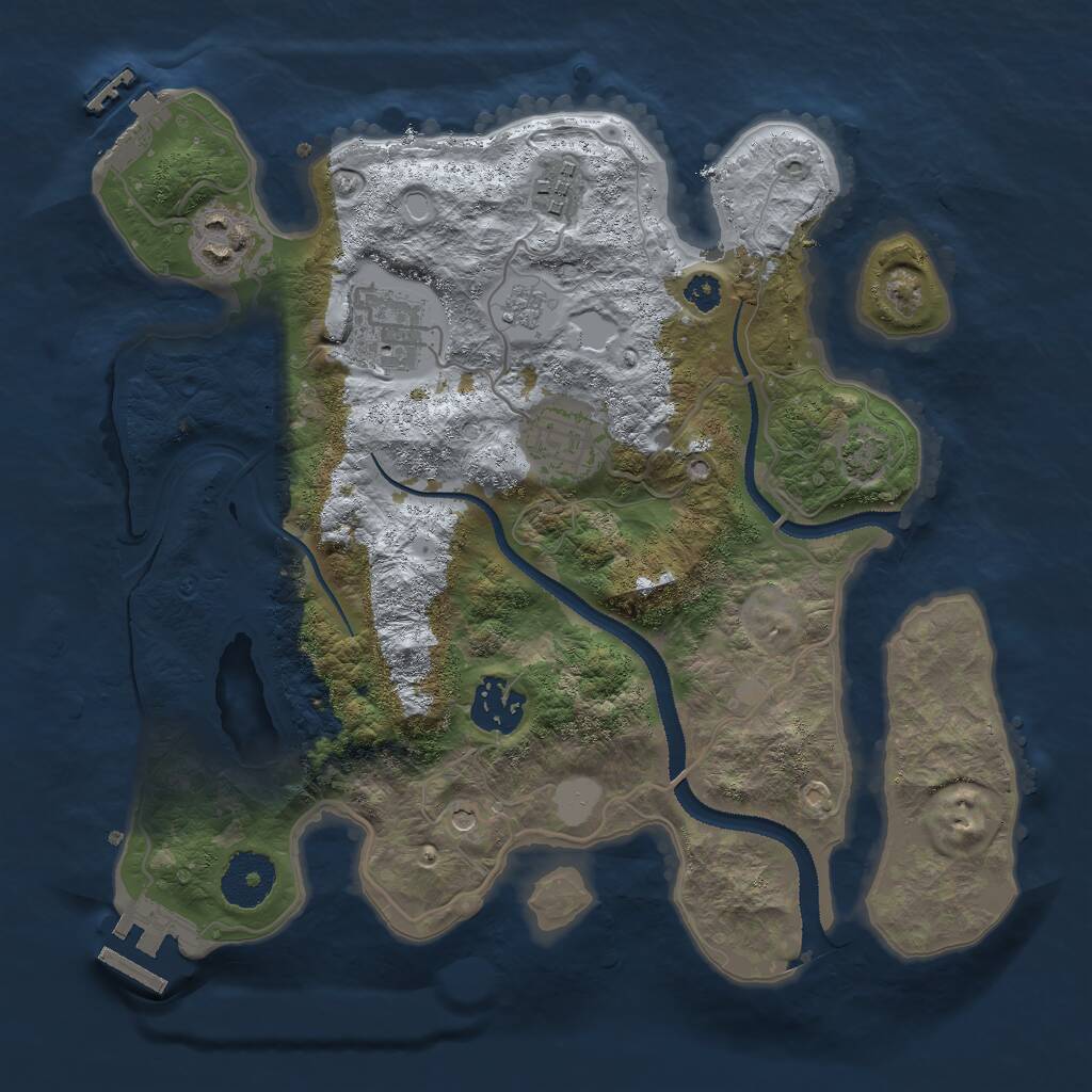 Rust Map: Procedural Map, Size: 3000, Seed: 2079998600, 11 Monuments
