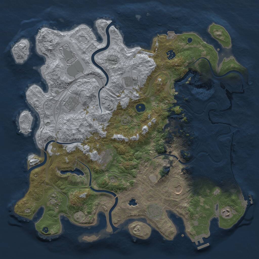 Rust Map: Procedural Map, Size: 4250, Seed: 12555558, 17 Monuments