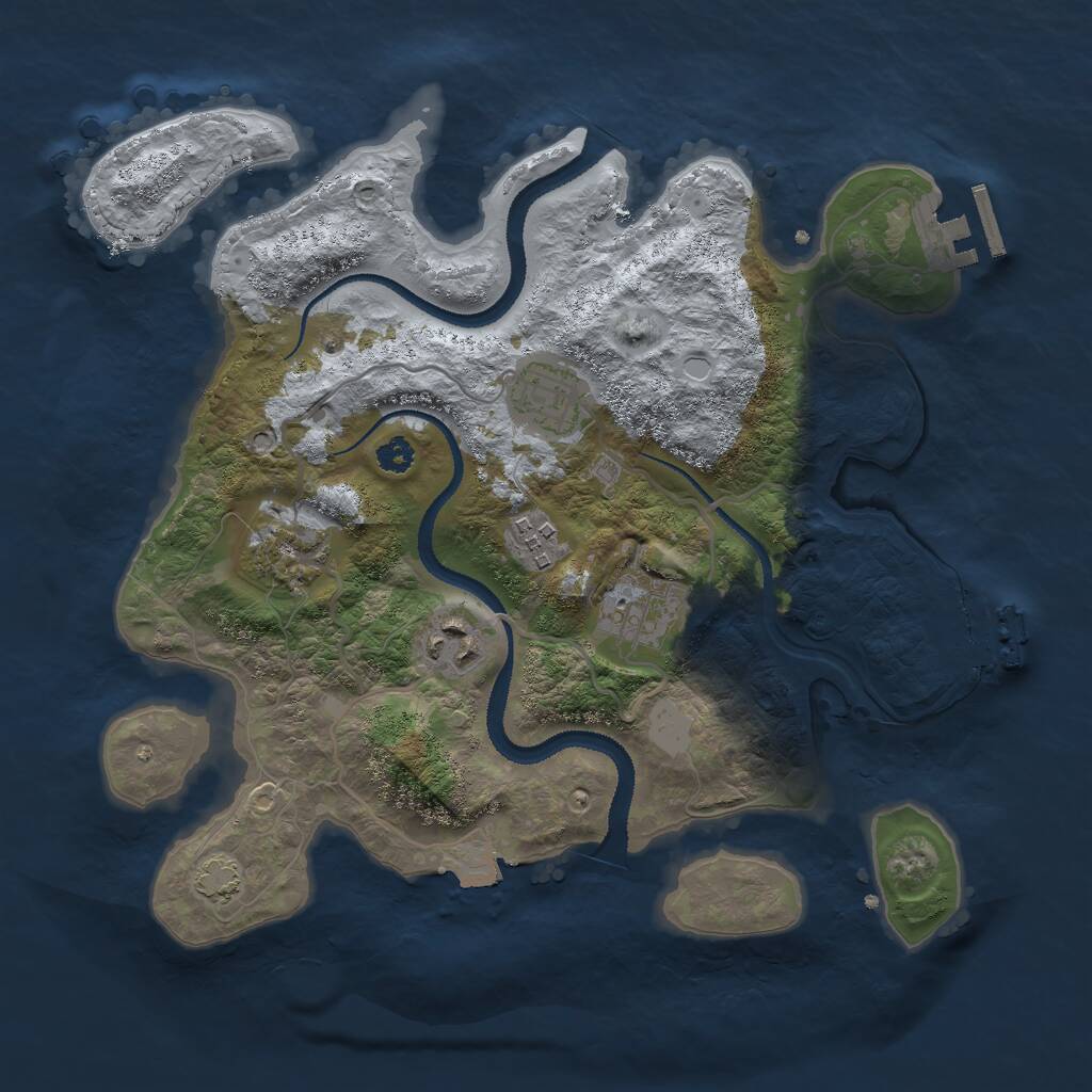 Rust Map: Procedural Map, Size: 3000, Seed: 3983, 9 Monuments