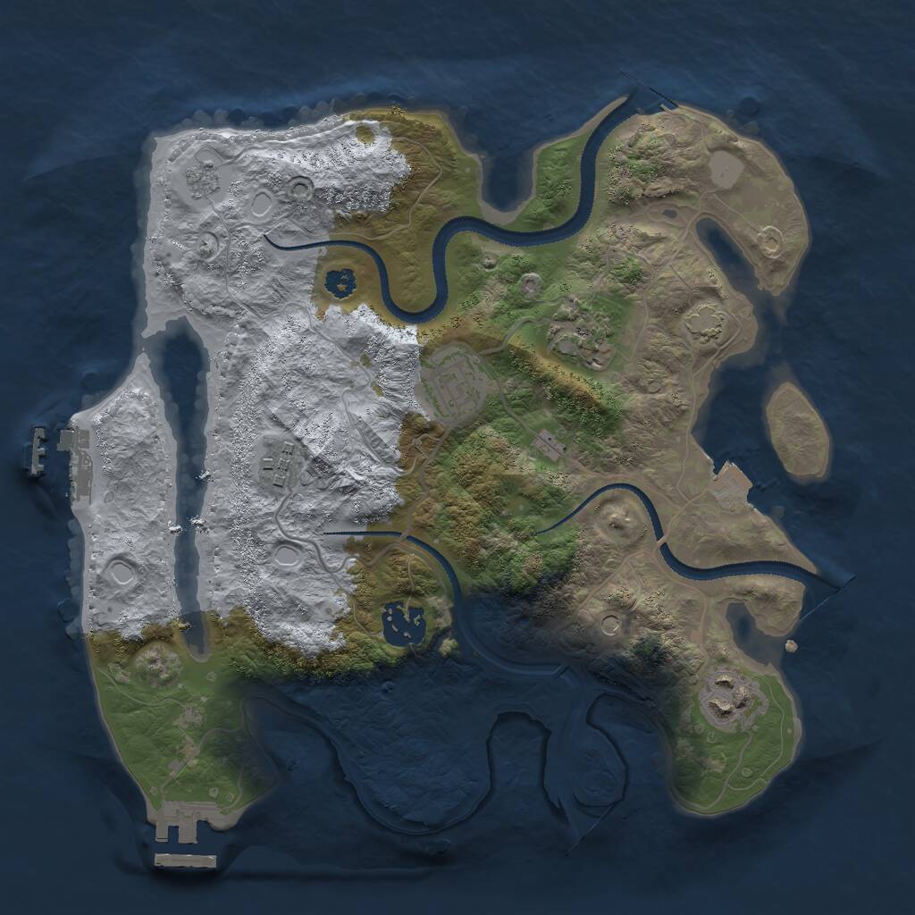 Rust Map: Procedural Map, Size: 3000, Seed: 1130383240, 11 Monuments