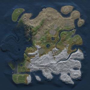 Thumbnail Rust Map: Procedural Map, Size: 3750, Seed: 608842773, 14 Monuments