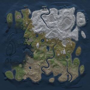 Thumbnail Rust Map: Procedural Map, Size: 4050, Seed: 1263408659, 15 Monuments