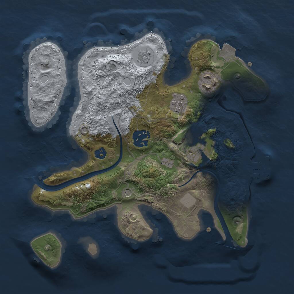 Rust Map: Procedural Map, Size: 2500, Seed: 456083485, 8 Monuments