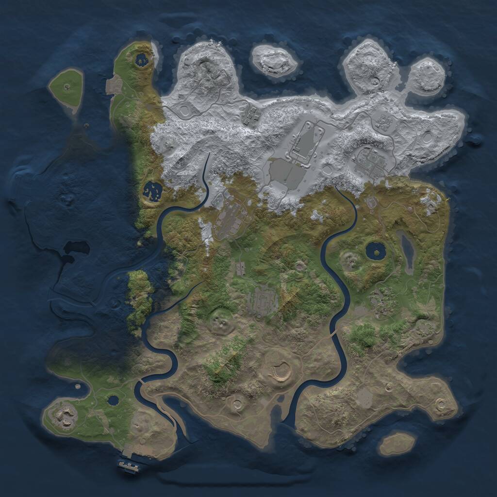 Rust Map: Procedural Map, Size: 3789, Seed: 124658, 15 Monuments