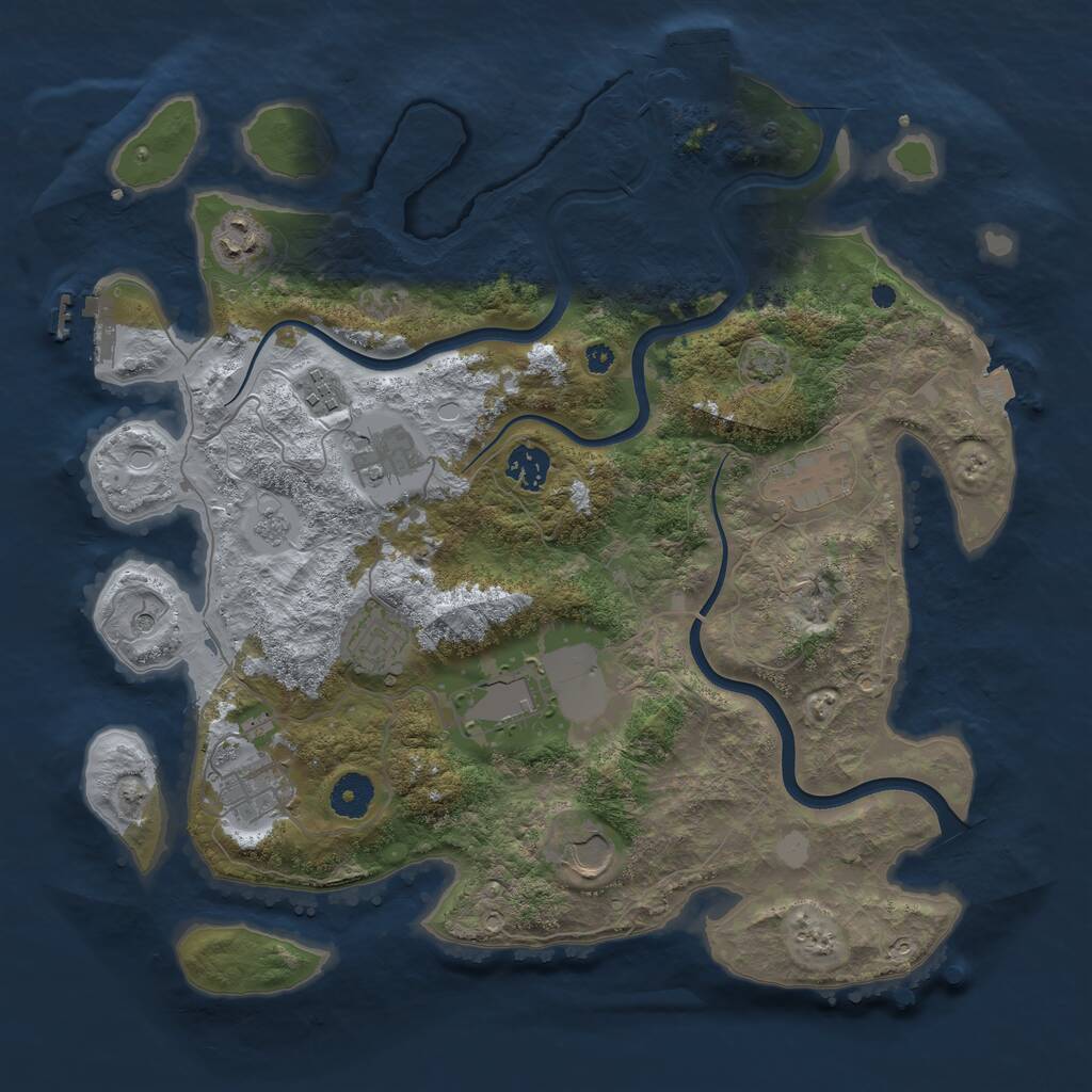 Rust Map: Procedural Map, Size: 3750, Seed: 485705167, 15 Monuments