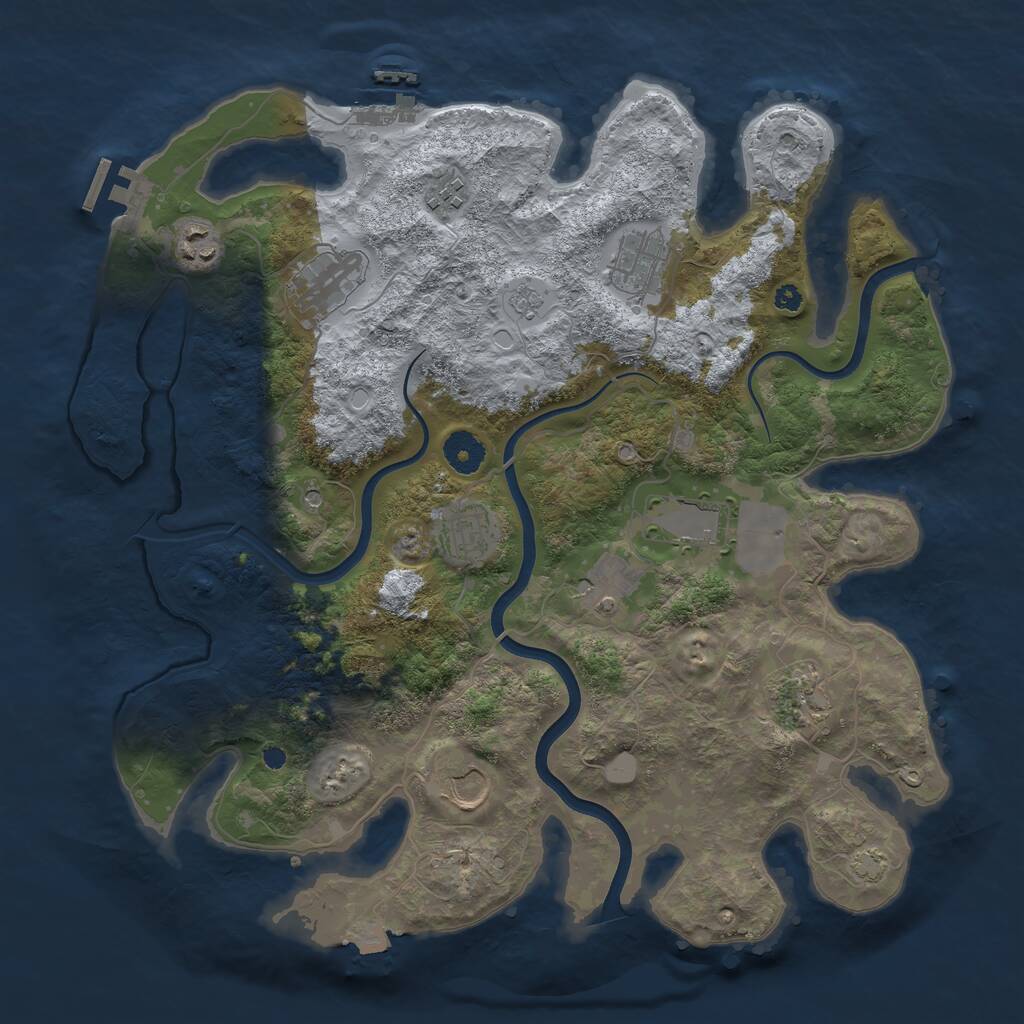 Rust Map: Procedural Map, Size: 3750, Seed: 1747124770, 15 Monuments