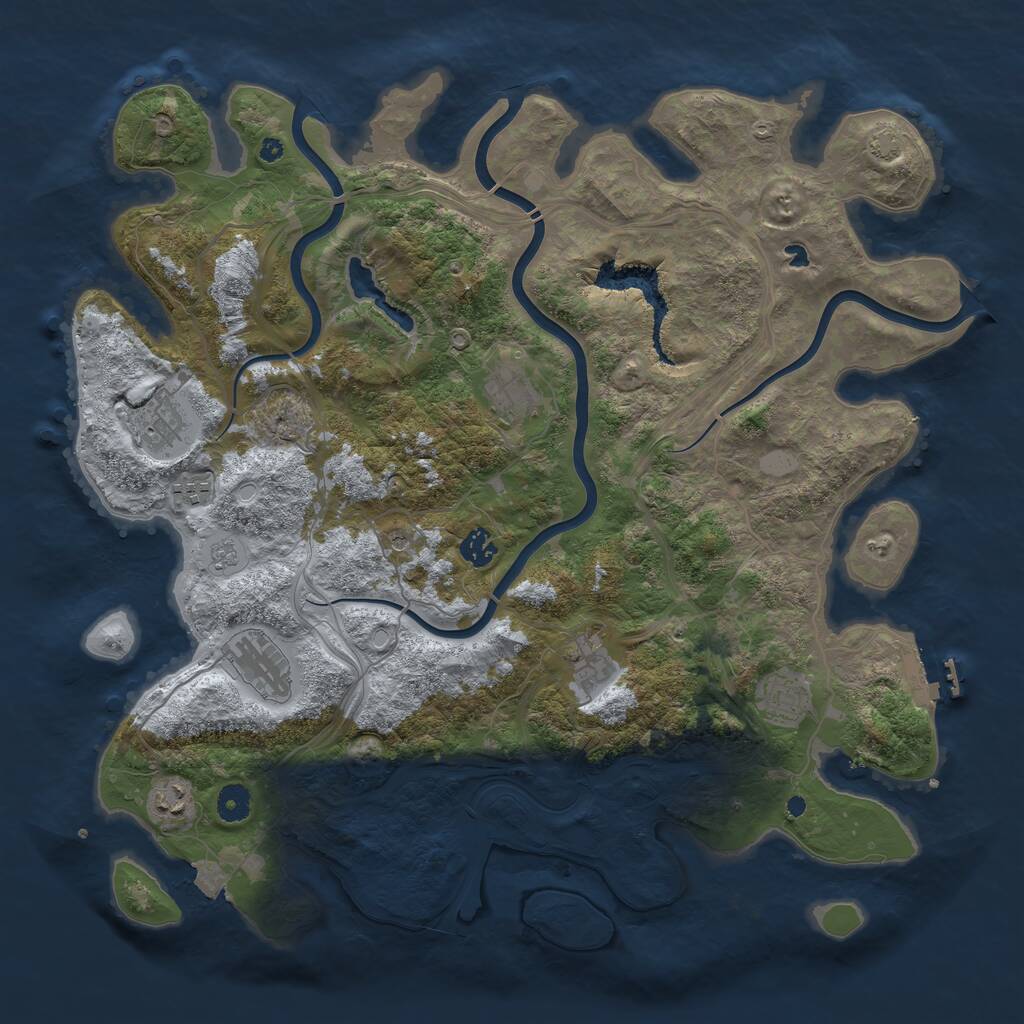 Rust Map: Procedural Map, Size: 4250, Seed: 1695891052, 13 Monuments