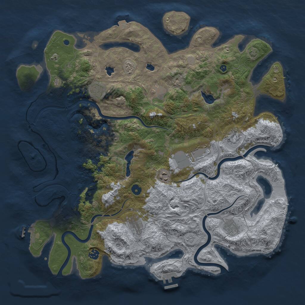 Rust Map: Procedural Map, Size: 4500, Seed: 704309273, 15 Monuments