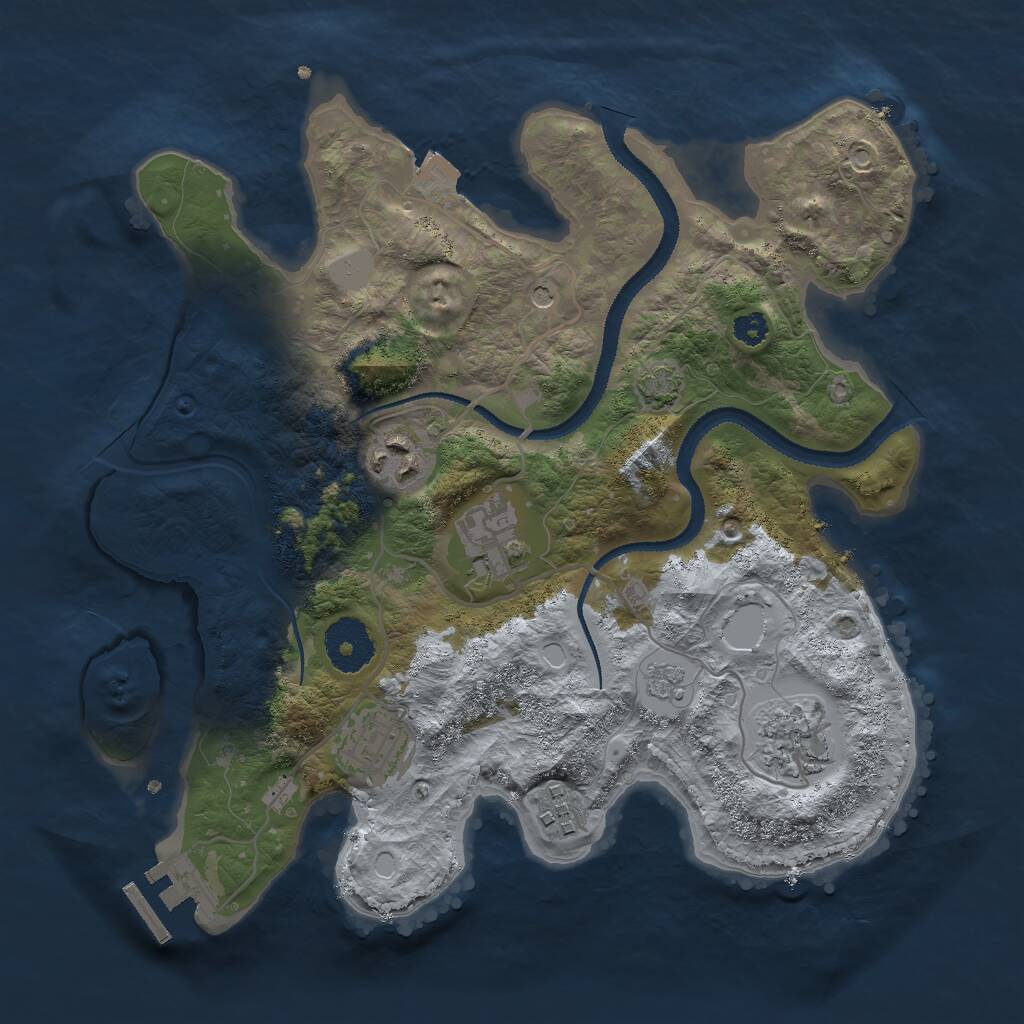 Rust Map: Procedural Map, Size: 3000, Seed: 1337152682, 10 Monuments