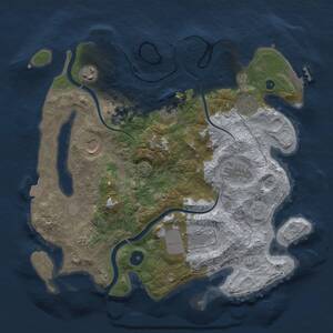 Thumbnail Rust Map: Procedural Map, Size: 3500, Seed: 607891960, 14 Monuments