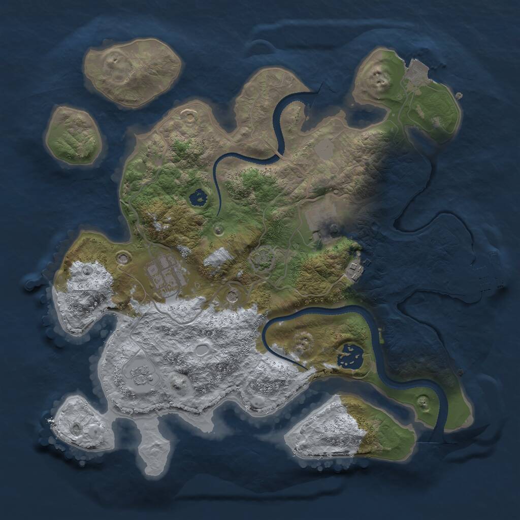 Rust Map: Procedural Map, Size: 3000, Seed: 462021537, 9 Monuments
