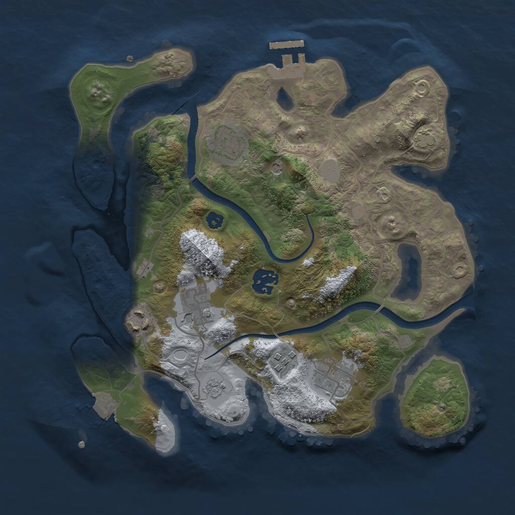 Rust Map: Procedural Map, Size: 3000, Seed: 435751730, 11 Monuments