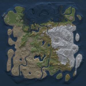 Thumbnail Rust Map: Procedural Map, Size: 4500, Seed: 1344734635, 16 Monuments