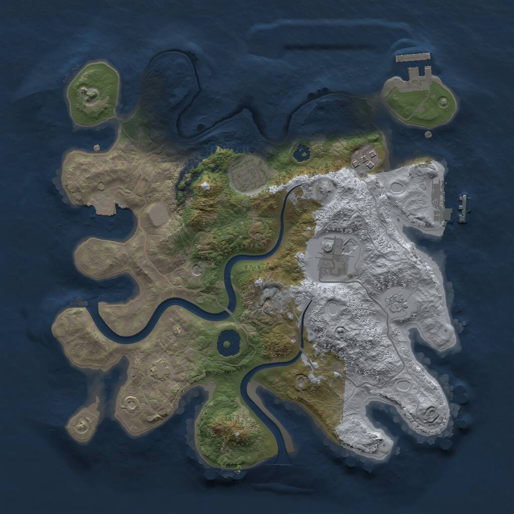 Rust Map: Procedural Map, Size: 3000, Seed: 958896498, 9 Monuments