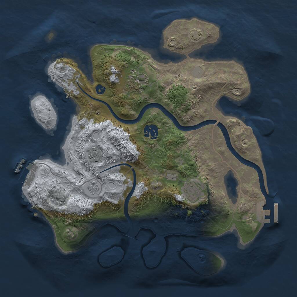 Rust Map: Procedural Map, Size: 3000, Seed: 498045342, 9 Monuments