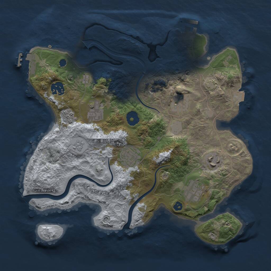 Rust Map: Procedural Map, Size: 3000, Seed: 1335651707, 13 Monuments