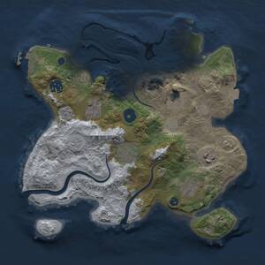 Thumbnail Rust Map: Procedural Map, Size: 3000, Seed: 1335651707, 13 Monuments