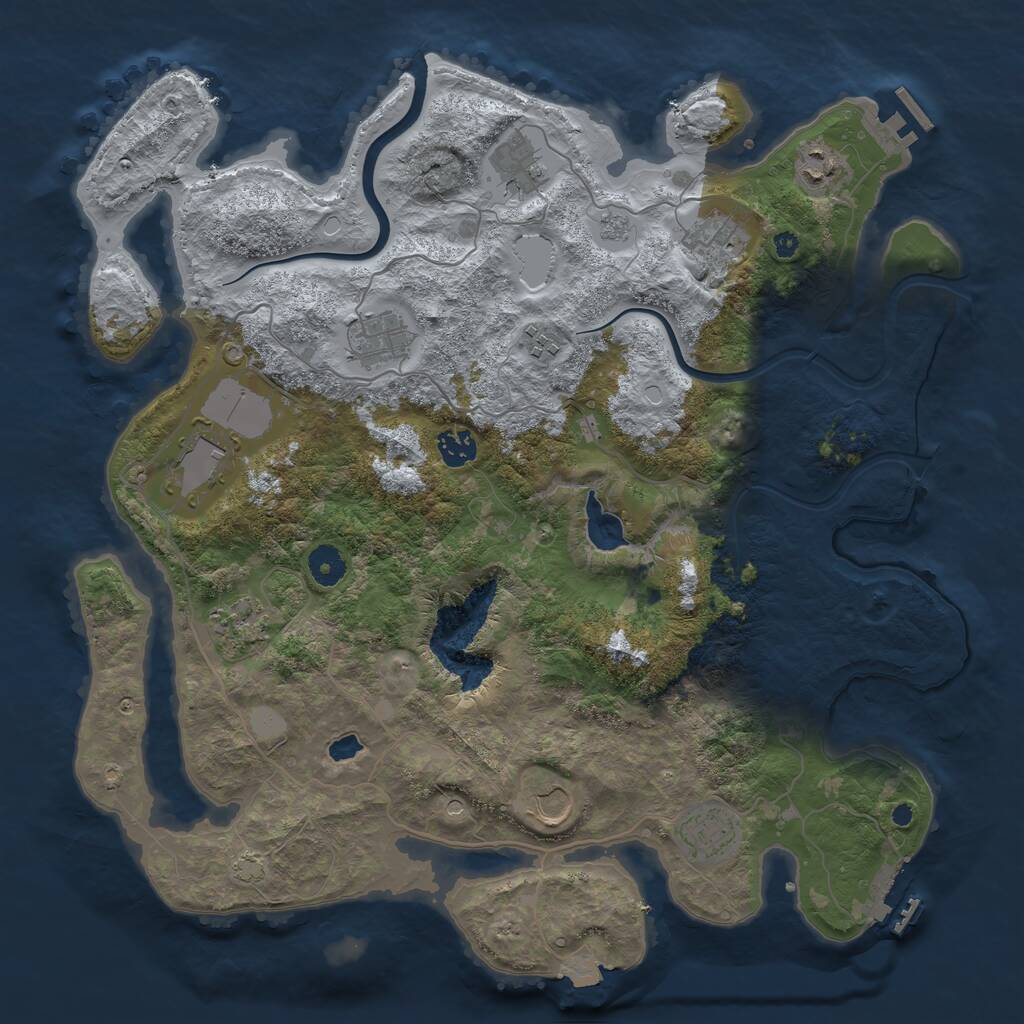 Rust Map: Procedural Map, Size: 4000, Seed: 199359981, 16 Monuments
