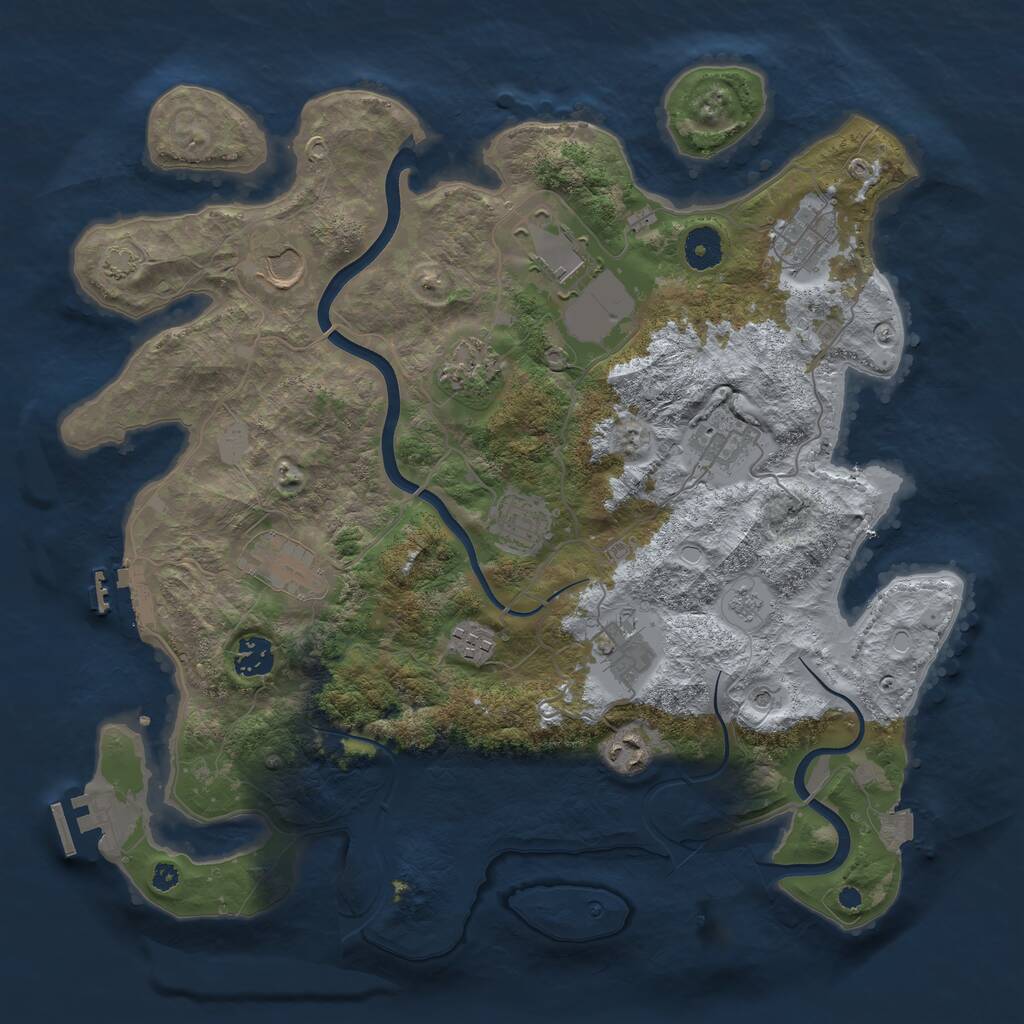 Rust Map: Procedural Map, Size: 3800, Seed: 1747108877, 17 Monuments