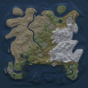 Thumbnail Rust Map: Procedural Map, Size: 3800, Seed: 1747108877, 17 Monuments