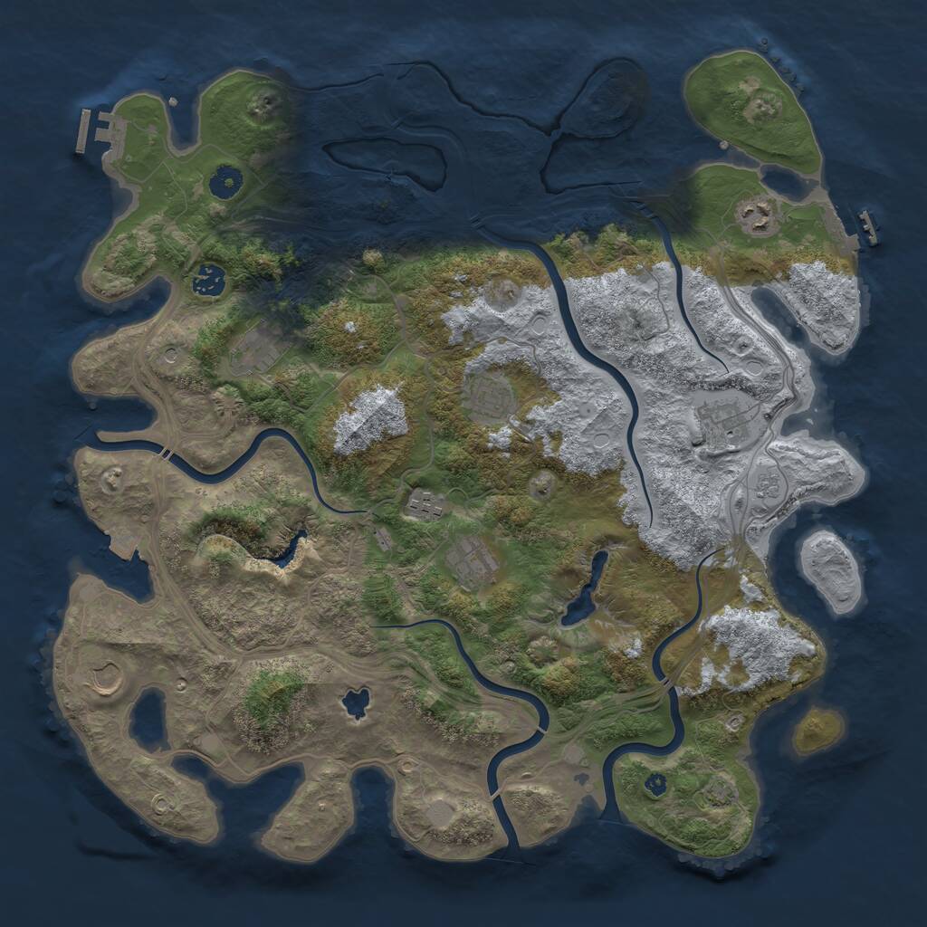 Rust Map: Procedural Map, Size: 4250, Seed: 108212841, 14 Monuments