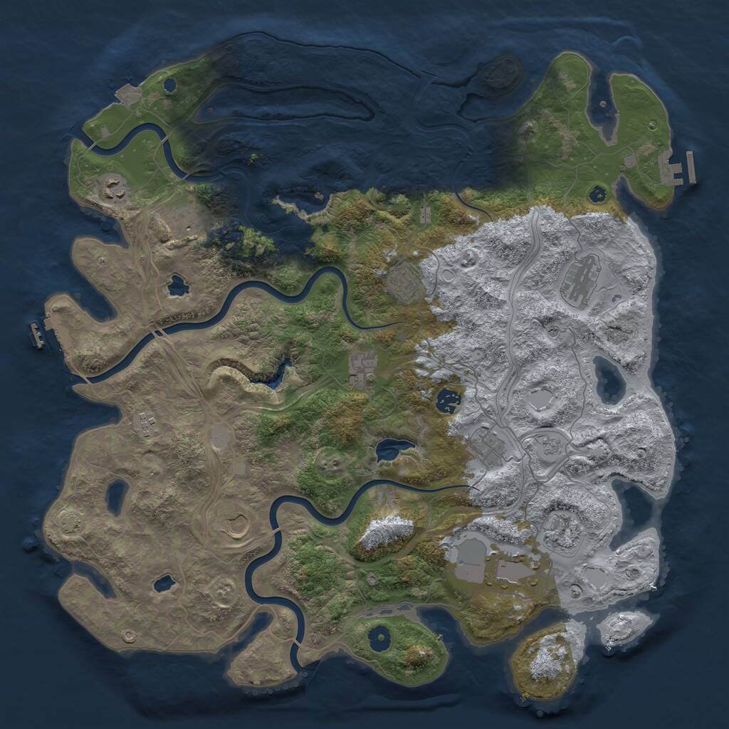 Rust Map: Procedural Map, Size: 4500, Seed: 1314974099, 17 Monuments