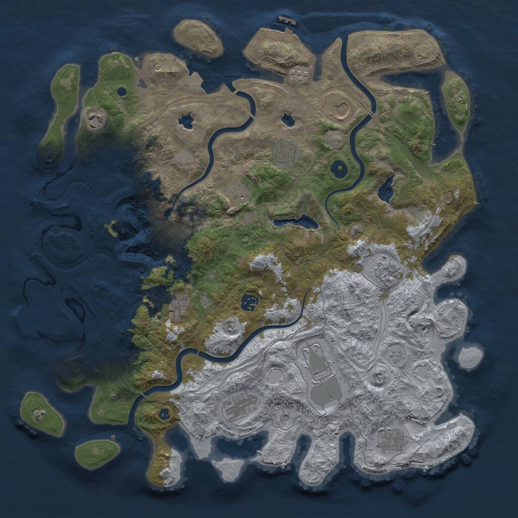 Rust Map: Procedural Map, Size: 4500, Seed: 1944682023, 17 Monuments