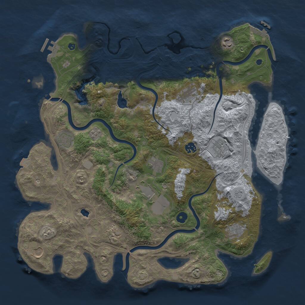 Rust Map: Procedural Map, Size: 4250, Seed: 167789117, 17 Monuments