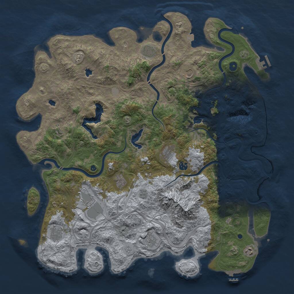 Rust Map: Procedural Map, Size: 5000, Seed: 172212345, 17 Monuments