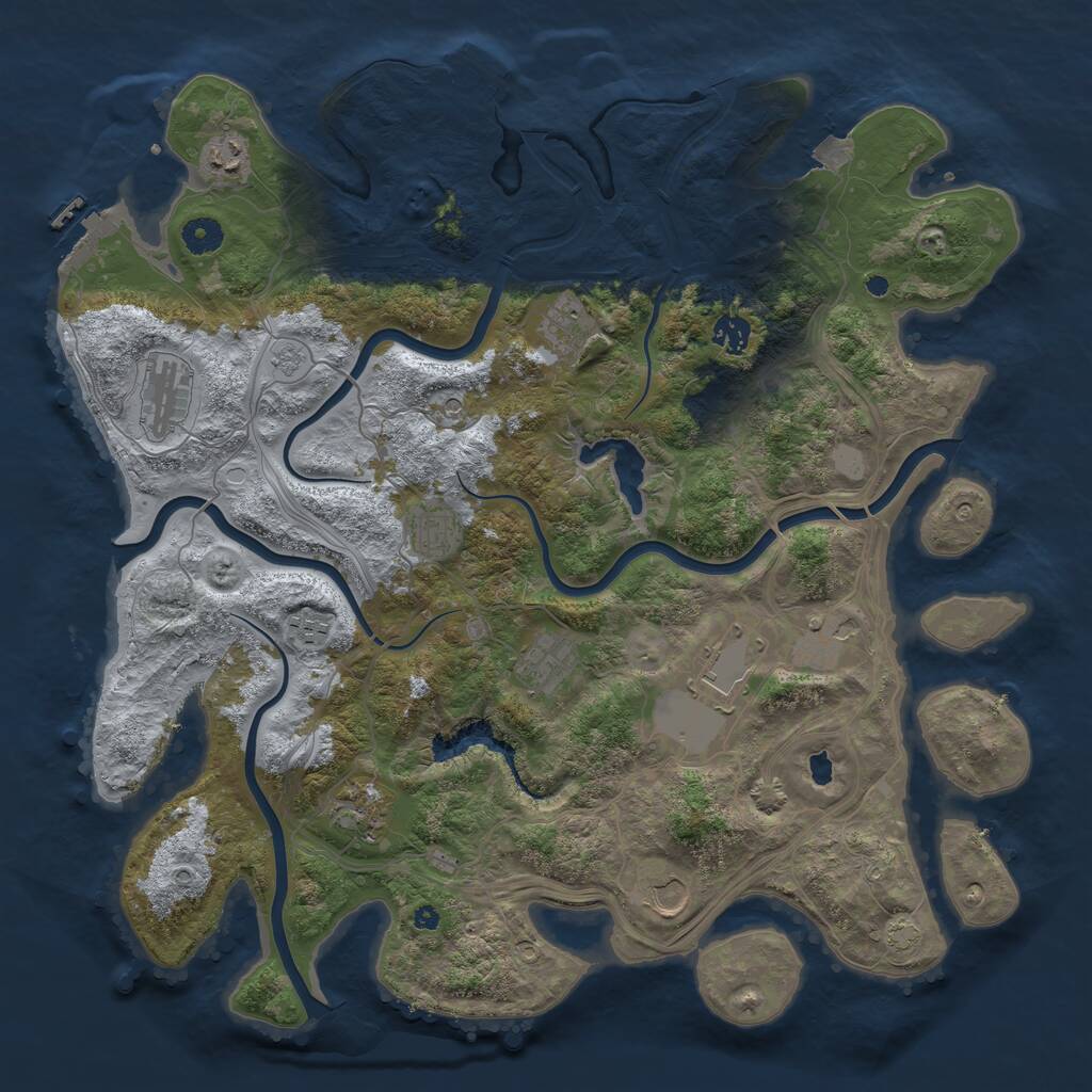 Rust Map: Procedural Map, Size: 4250, Seed: 1358, 17 Monuments