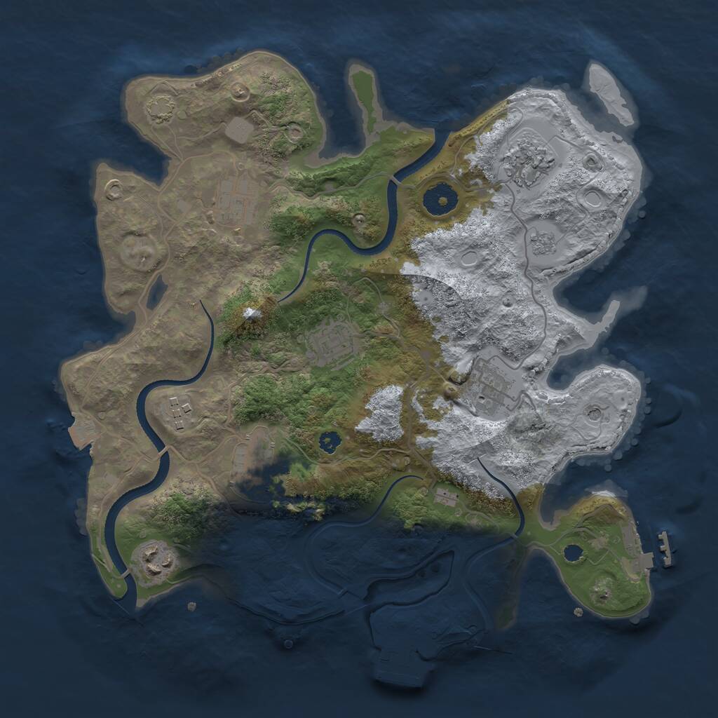 Rust Map: Procedural Map, Size: 3300, Seed: 914244178, 13 Monuments