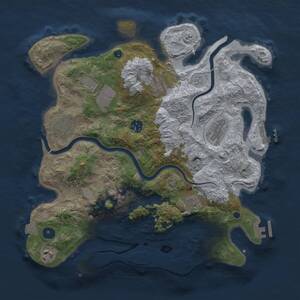 Thumbnail Rust Map: Procedural Map, Size: 3700, Seed: 260402, 15 Monuments