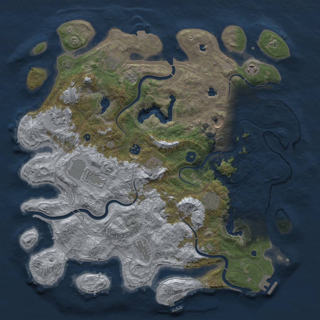 Rust Map: Procedural Map, Size: 4500, Seed: 1719371287, 16 Monuments