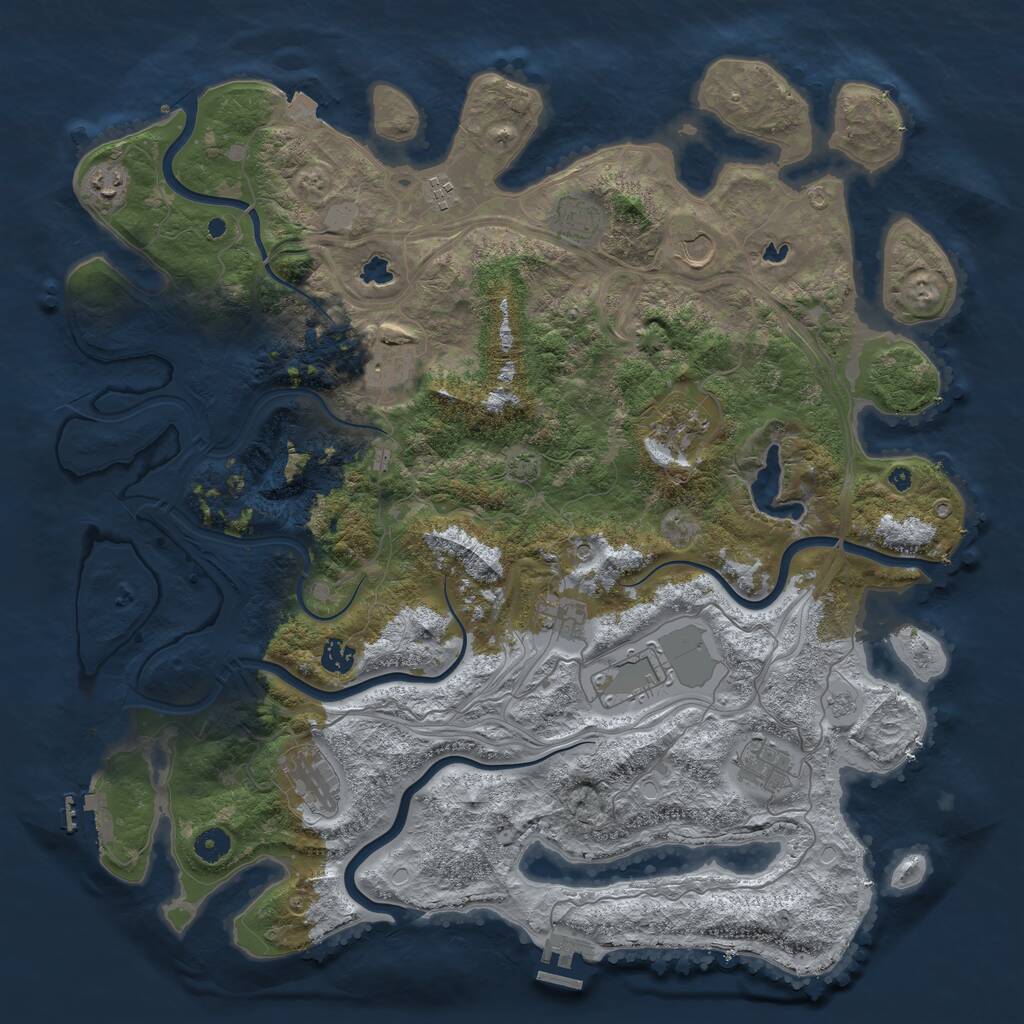 Rust Map: Procedural Map, Size: 4500, Seed: 25762576, 17 Monuments