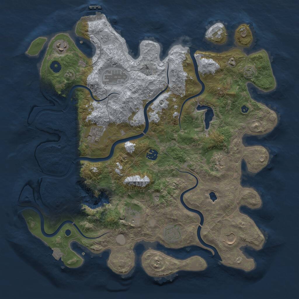 Rust Map: Procedural Map, Size: 4000, Seed: 319911154, 14 Monuments