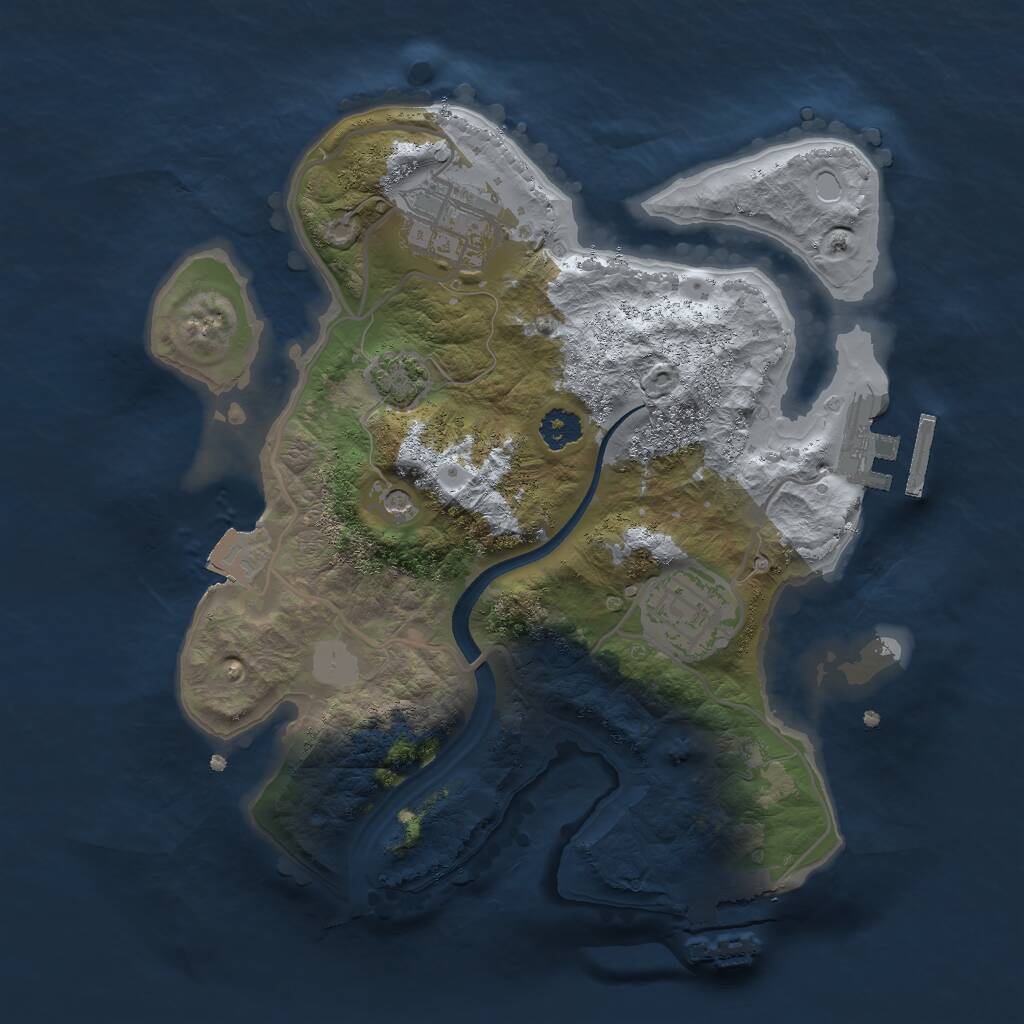Rust Map: Procedural Map, Size: 2500, Seed: 1799552261, 7 Monuments