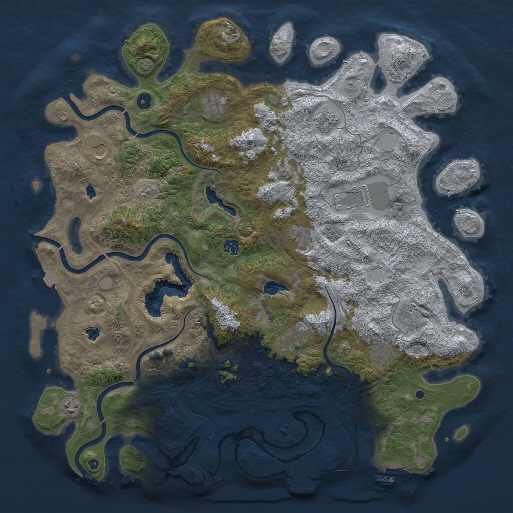 Rust Map: Procedural Map, Size: 4900, Seed: 4022026, 17 Monuments