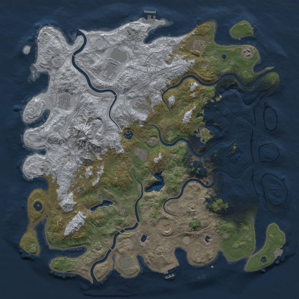 Rust Map: Procedural Map, Size: 5000, Seed: 1941635031, 17 Monuments