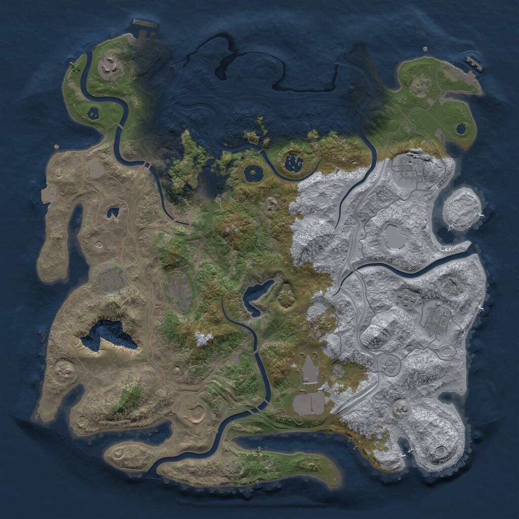 Rust Map: Procedural Map, Size: 4250, Seed: 342738551, 17 Monuments